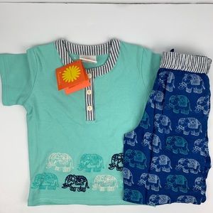 Masala Baby Organic Cotton Toddler boy set tee and shorts